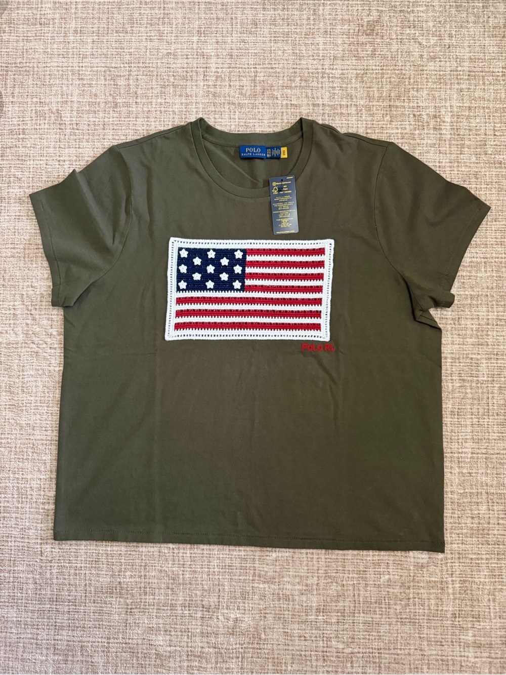 POLO RALPH LAUREN CROCHET AMERICAN FLAG TSHIRT